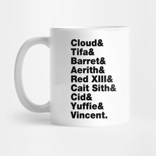 Final Fantasy 7 Characters (Black Text) Mug